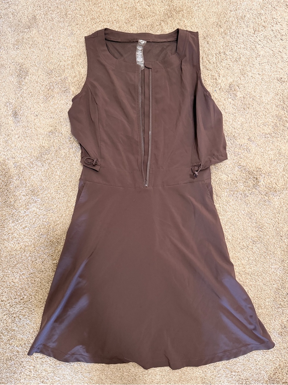 Brown Sleeveless Athletic Dress — Flawed Zipper
